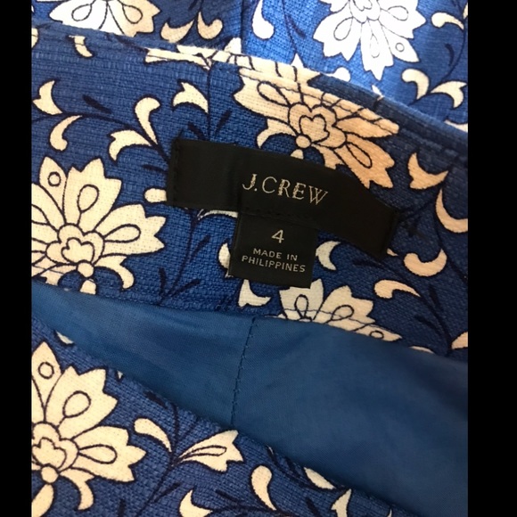 New J. CREW Trouser Shorts in Night Sky Blue Block Print Floral Blue Black White - Picture 8 of 12